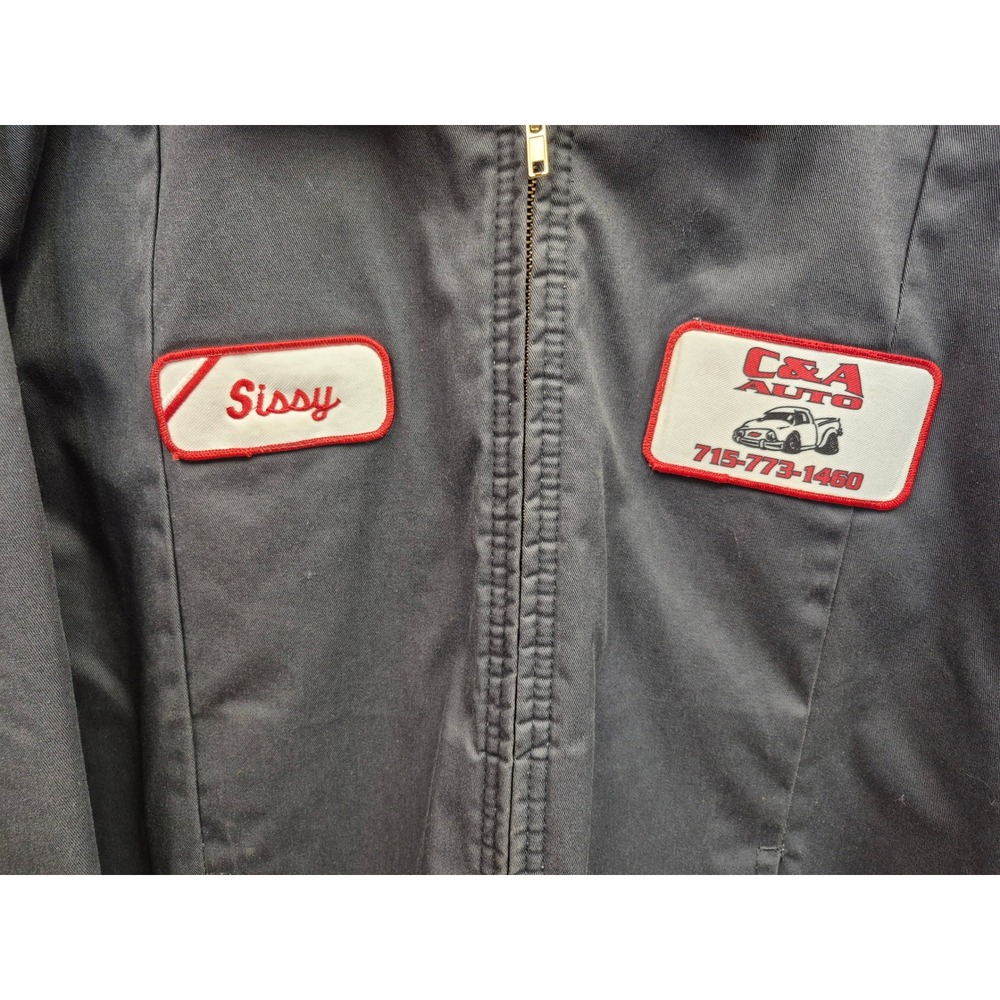 Aramark Mens Mechanic Jacket XL Charcoal Gray C&A Auto Sissy Patch Quilted Lined